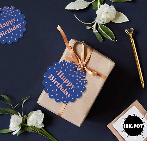 Miniatura 72 de Etiquetas colgantes para botellas de feliz cumpleaños, paquete de 100 unidades Blanco,Aqua Blue,Negro,Azul,Azul turquesa oscuro,Rosa