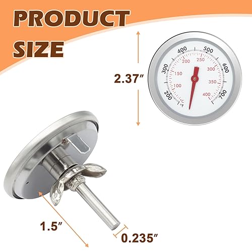 Miniatura 2 de 67088 Termómetro de parrilla de repuesto para Weber Genesis II E-310 S-310 E-315 S-335 E-330 ES 410, termostato de medidor de temperatura para