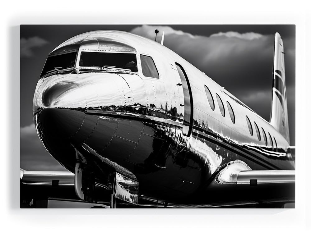 SI ART AVENUE Wall Art Streched Canvas Print. Capturing the Essence of Industrial Evolution Through the Lens of Aviation Mastery. Size 36 x 24 inch (92 x 61cm)