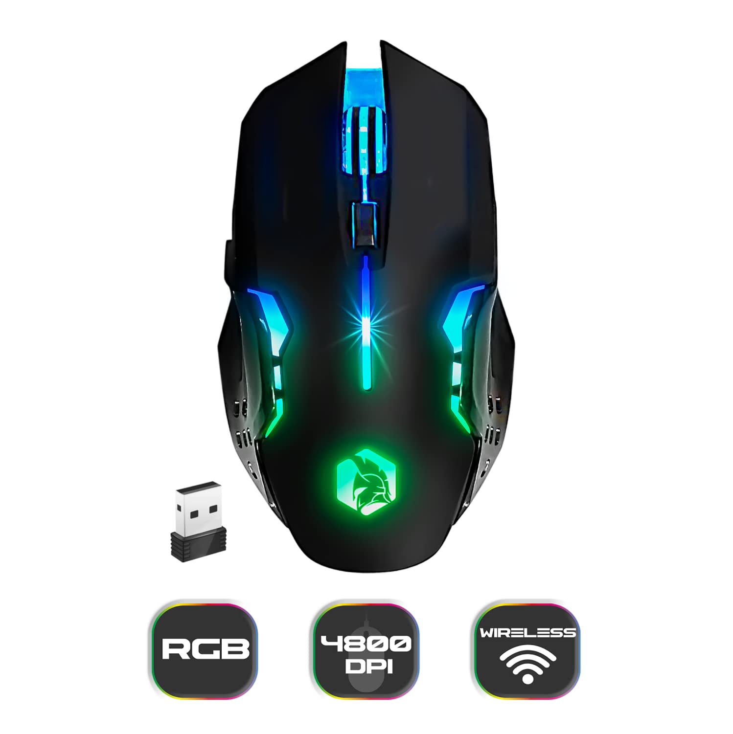 Empire Gaming - Armor RF800 Teclado y Ratón Para Gamers Recargable QWERTY (Layout Español) Con Mouse Pad - Bezprzewodowa klawiatura RGB 2,4 Ghz - mysz 4800 DPI - PC PS4 PS5 Xbox One / seria Mac -