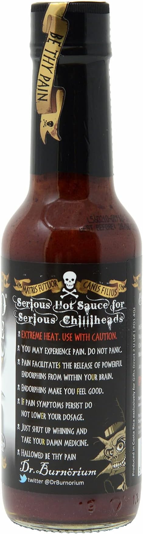 Psycho Juice Extreme Ghost Pepper Hot Sauce – 600,000 Scoville Chilli Sauce – Ultra Hot Naga Jolokia Sauce – Very Hot Cooking Sauce – Pain Level 10+++ 148ml