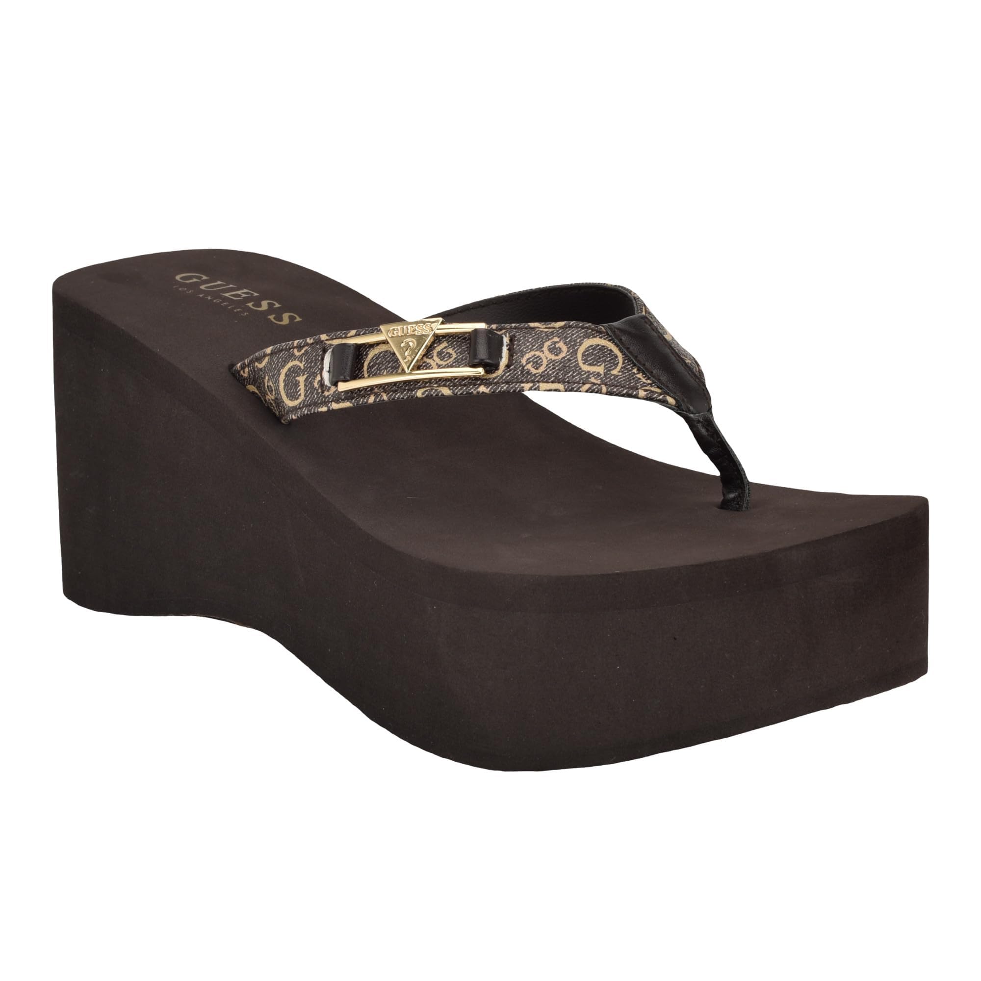 Platform Sandals Guess Black Wedge Flip Flops NEW WOMEN'S GUESS