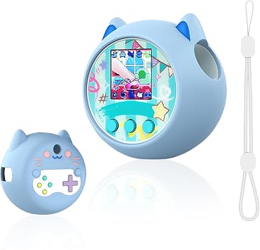 Silicone Cover Compatible with Punirunes Interactive Digital Toy, Cute Cartoon Skin Sleeve with Lanyard, Easy Carry And Anti-Scratch Protective Case for Punirunes