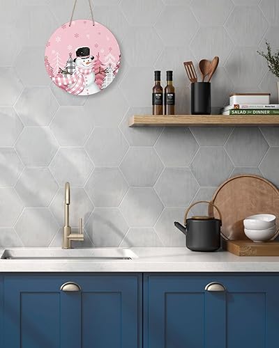 Miniatura 5 de Letrero de bienvenida para decoración de puerta delantera, árbol de Navidad, muñeco de nieve, copo de nieve, Navidad, coronas de 10 pulgadas,