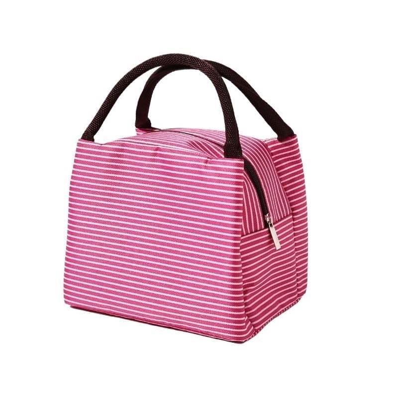 Bolsa de Almuerzo para Mujer Bolsa isotérmica Bolsas térmicas para Alimentos empaquetados Bolsa térmica Bolsa de Almuerzo para niños Bolsa para refrigerador (Color: Cian) (Rosa Fuerte)