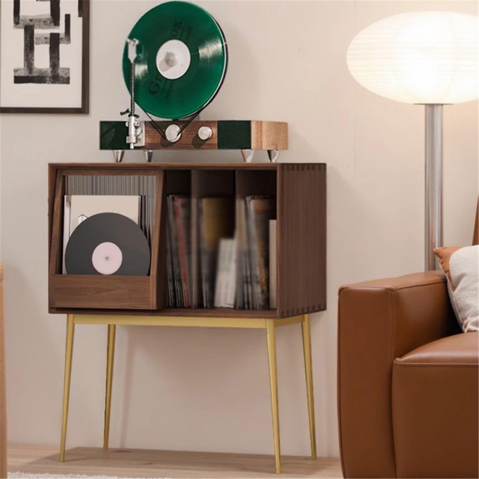 Ufficio Credenza for divano con armadietto for dischi in vinile di lusso leggero Scaffale porta dischi