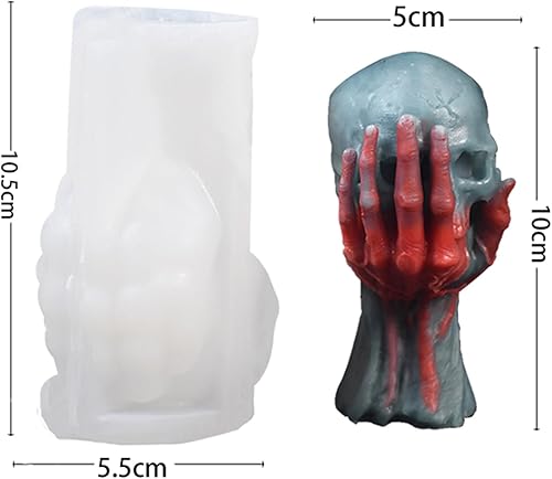 Miniatura 8 de Moldes de silicona para velas de calabaza de Halloween, moldes 3D de fantasma de la muerte para hacer velas, resina, jabón, pasteles, chocolate,