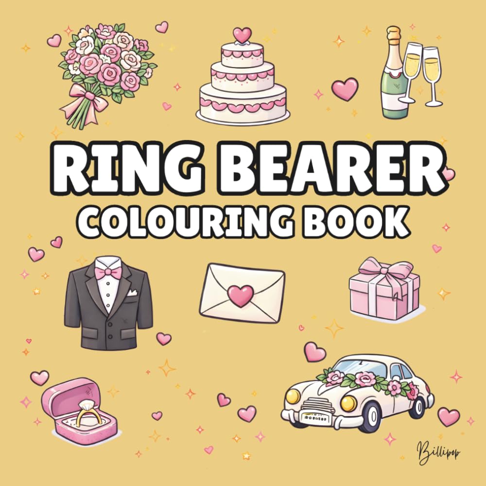 Ring Bearer Colouring Book: Bold and Easy Wedding Colouring Pages for Children - Cover Colour: Gold: A Fun, Bold and Easy Wedding Activity Book Gift (Wedding Colouring Books – Bold & Easy)