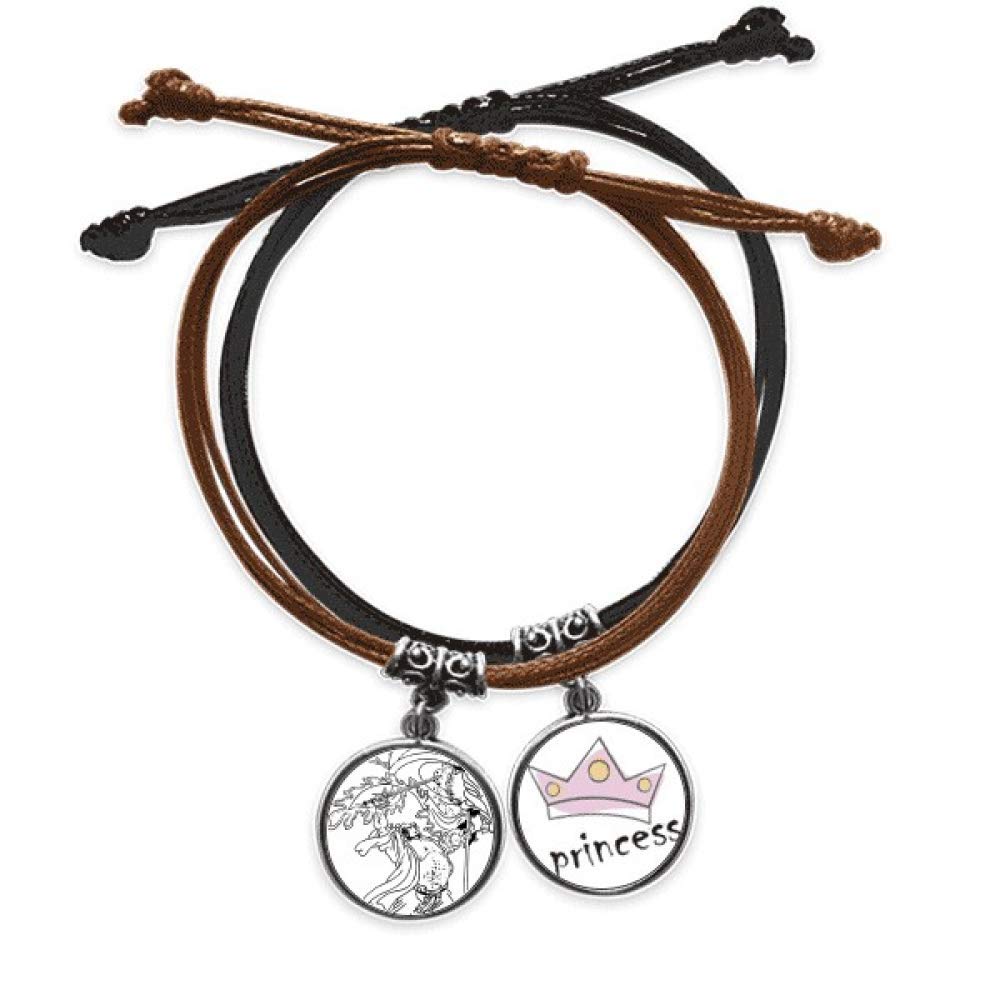 Pulsera cadena cuero princesa romance reinos ajustable de moda juvenil 5