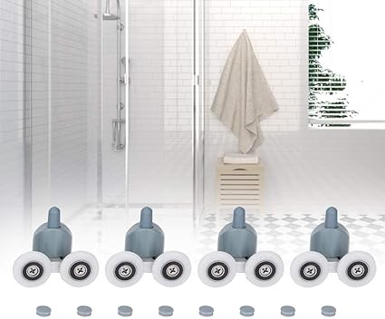 Nikou Ruote Doccia Porta Ruote Per Porta Doccia Porta Scorrevole Per Box Doccia Singoli Guide Per Pulegge Parti Di Ricambio Per Rulli In Vetro Per Porte Scorrevoli Taglia Double Wheel Guide Per Box Doccia