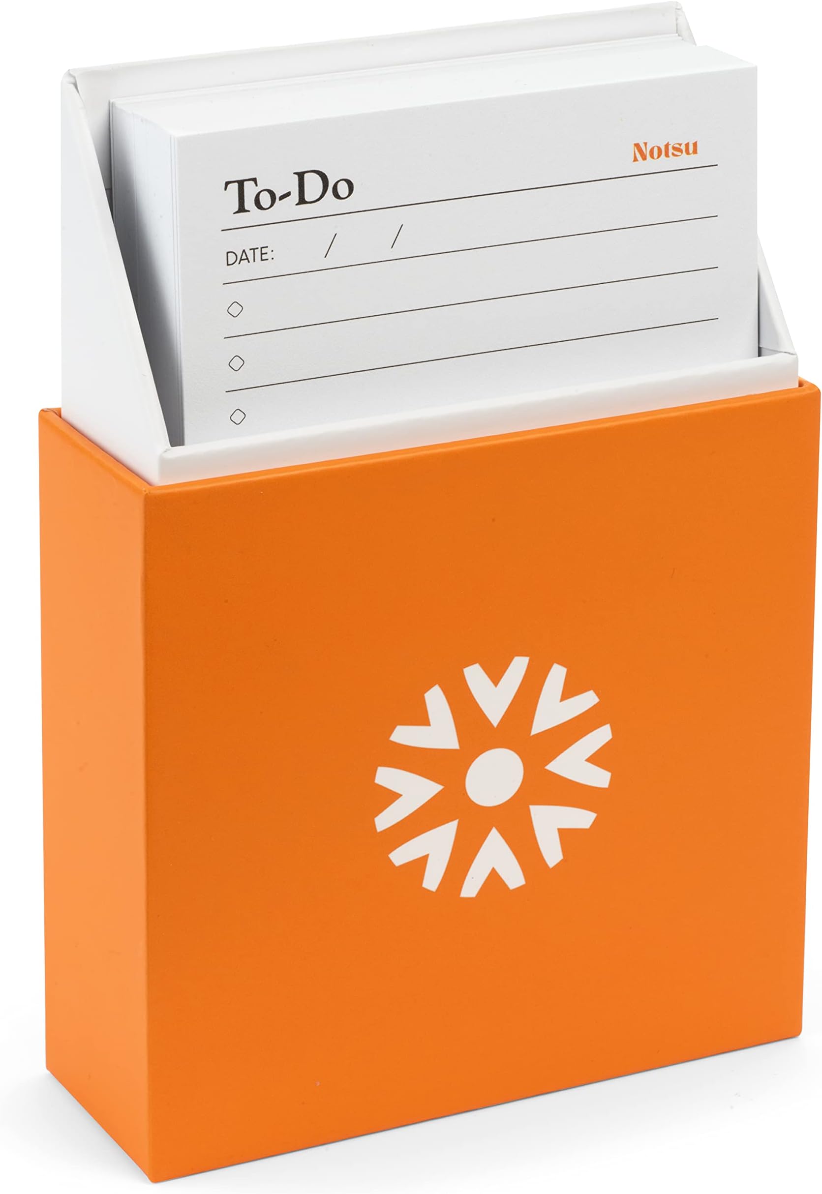 Notsu To Do List Grid Index Card Box 3x5 Set | 50 Task Planner Vertical Notecards with Index Card Holder Case