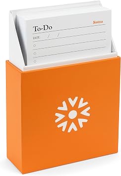 Notsu To Do List Grid Index Card Box 3x5 Set | 50 Task Planner Vertical Notecards with Index Card Holder Case