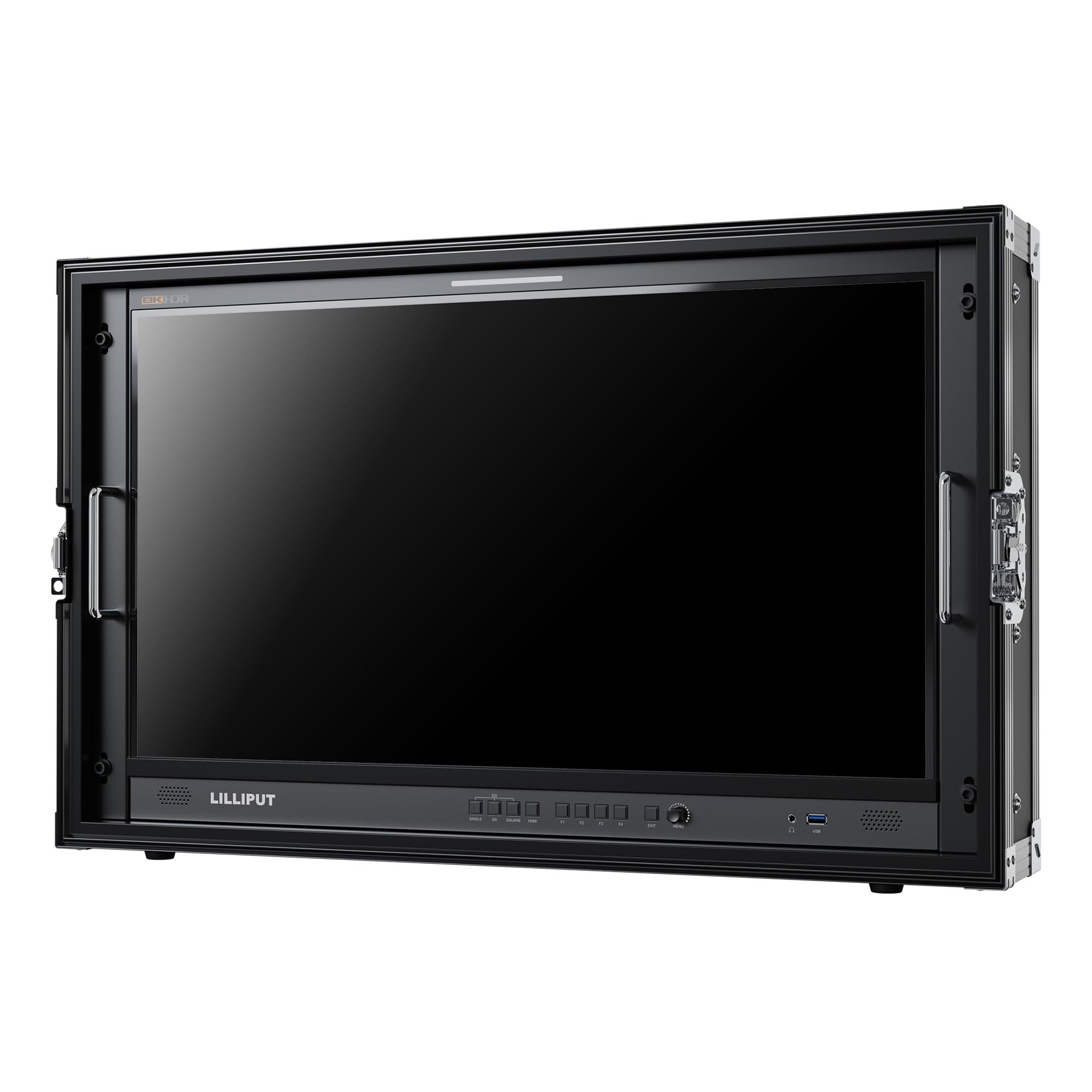 LILLLIPUT Q28-8K -28" 8K 12G-SDI Production Monitor 12G-SDI, 12G-SFP, HDMI 2.0 with Quad View, 3D-LUT, HDR, Gammas (Q28-8K-ABBP-CC with Gold Mount Battery Plate+Carry on case)