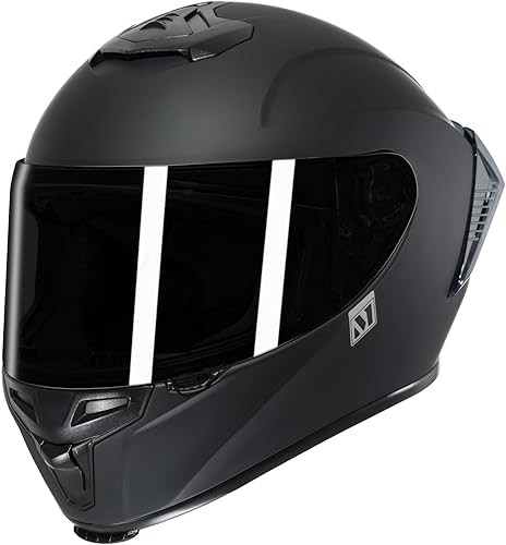 Casco de motocicleta de cara completa con alerón, diseño aerodinámico avanzado para hombres y mujeres (unisex)