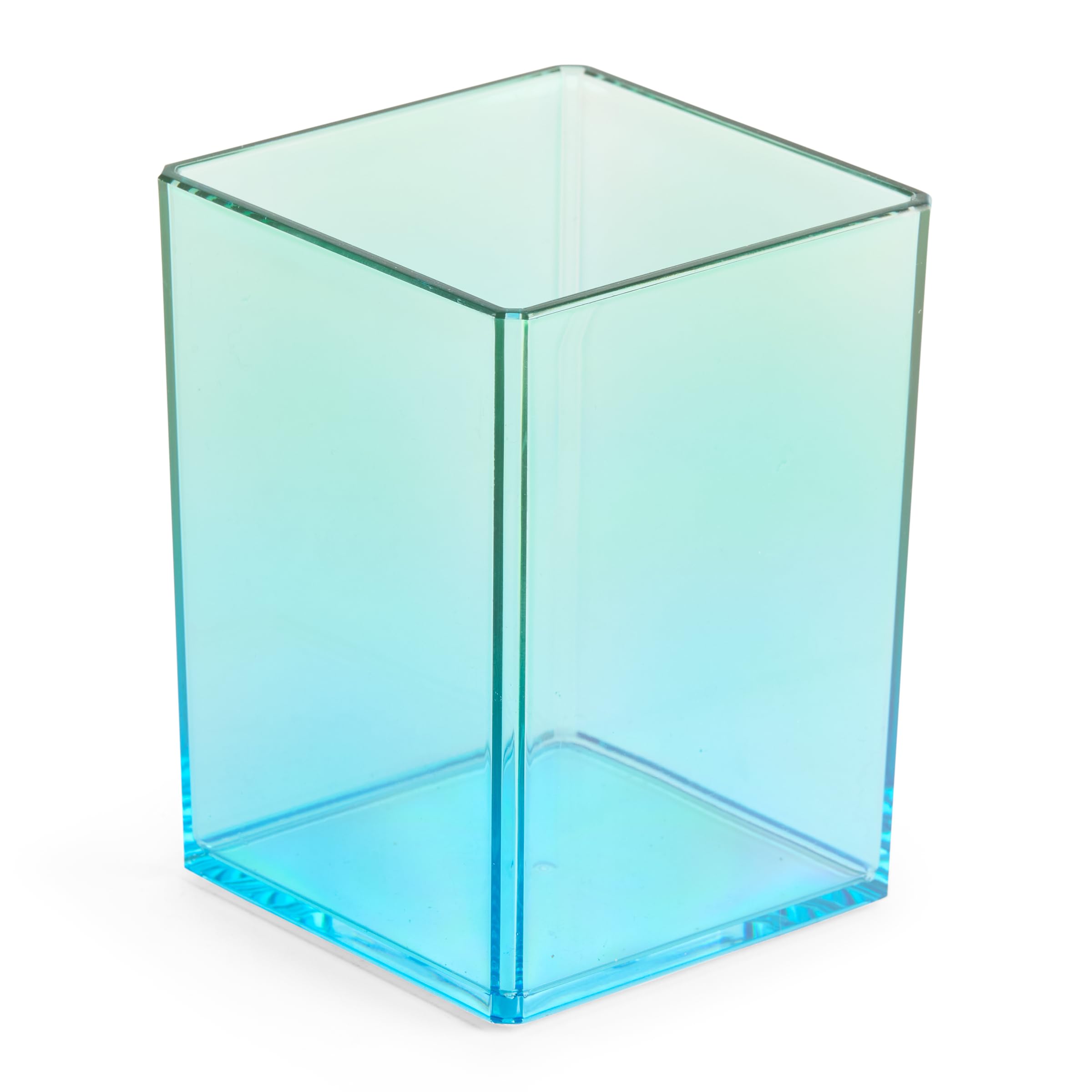 Miquelrius - Pen holder 75 x 101 x 75 mm, cup for office, desk or study, storage of supplies and organizer, Polystyrene, Gradient Blue/Green