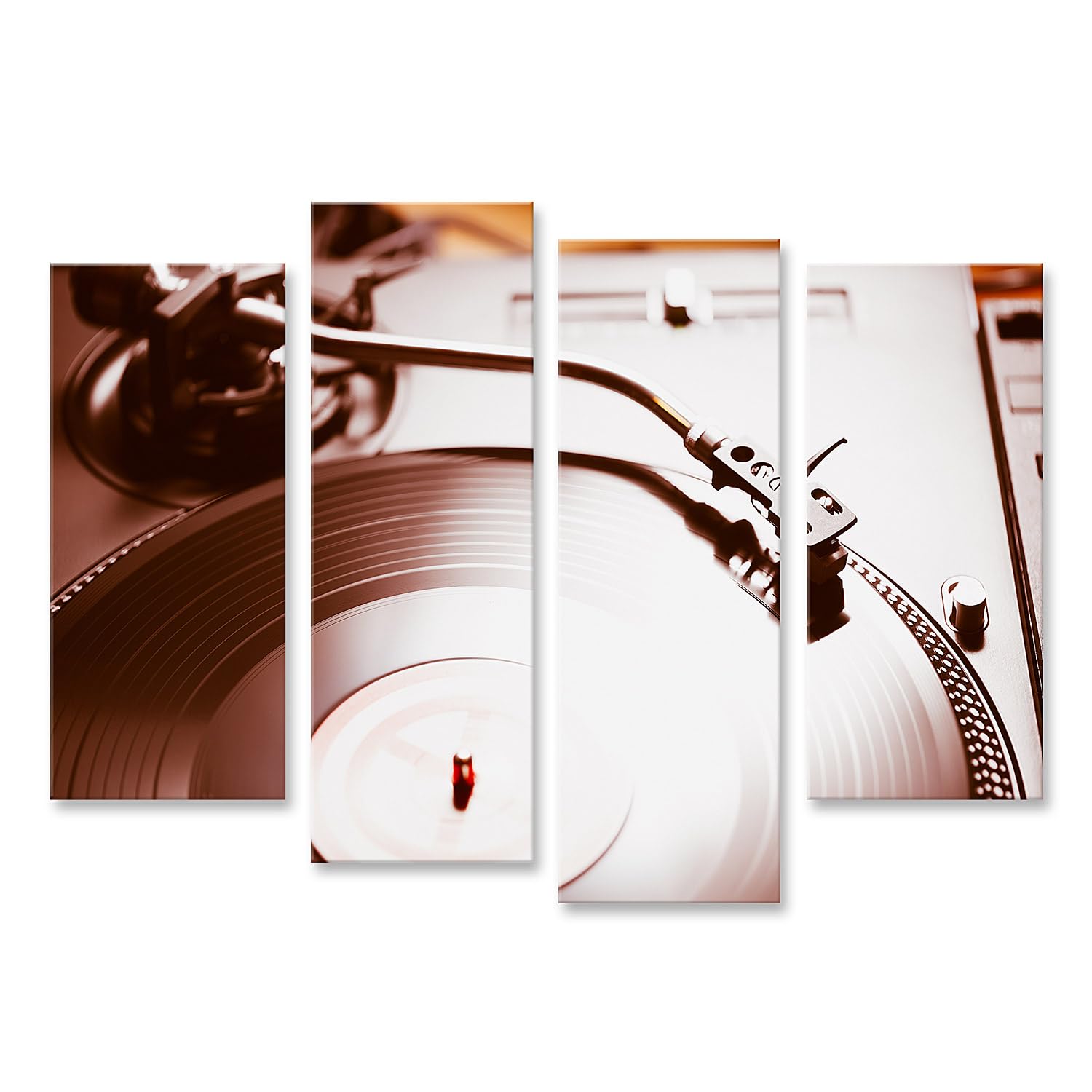 islandburner WTD - Stampa su tela in vinile, motivo nostalgico, musica, 130 x 80 cm, 4 pezzi