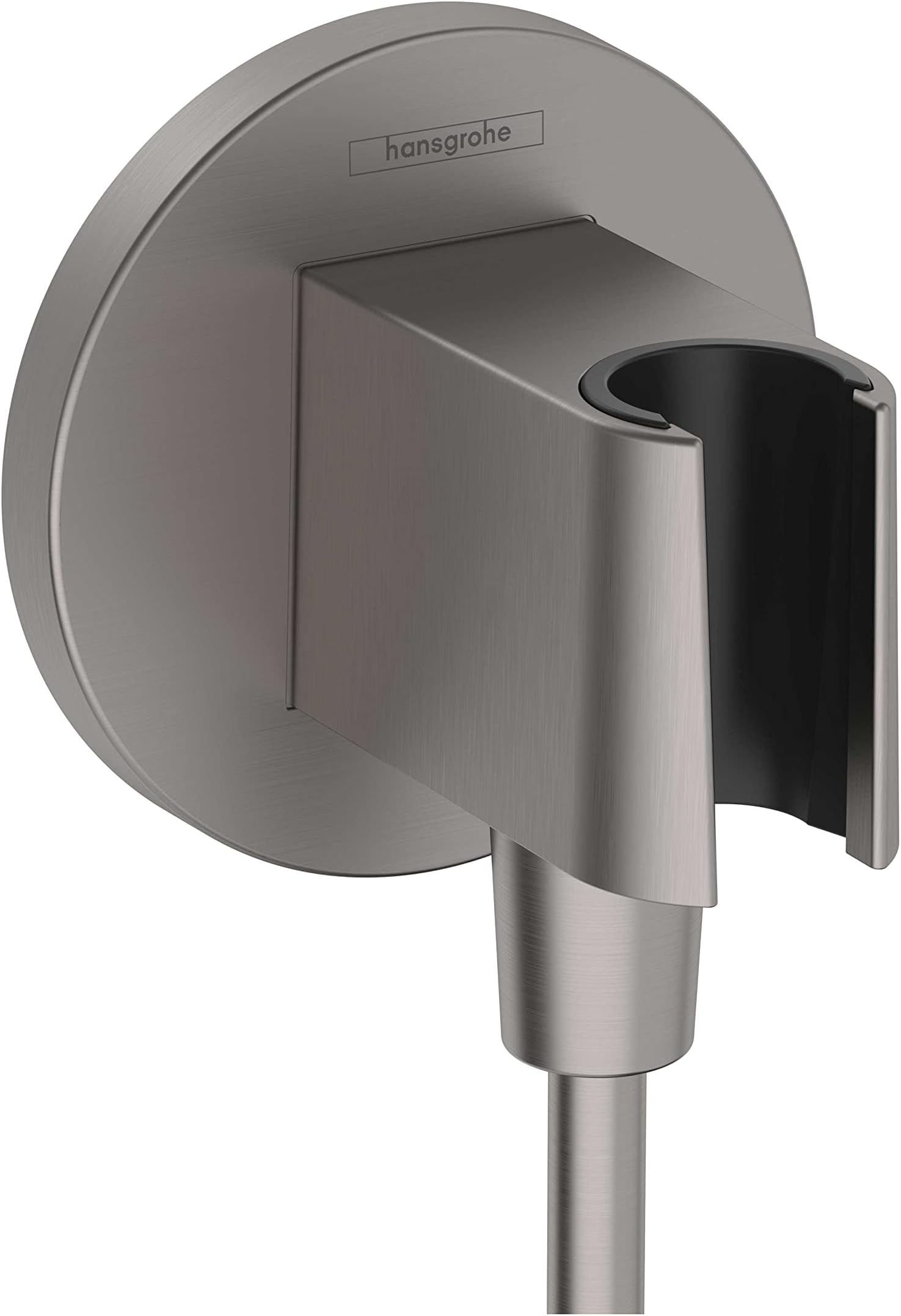 Handheld Shower Wall Outlet 1/2-inch Thread Connection in Brushed Black Chrome, 26888341