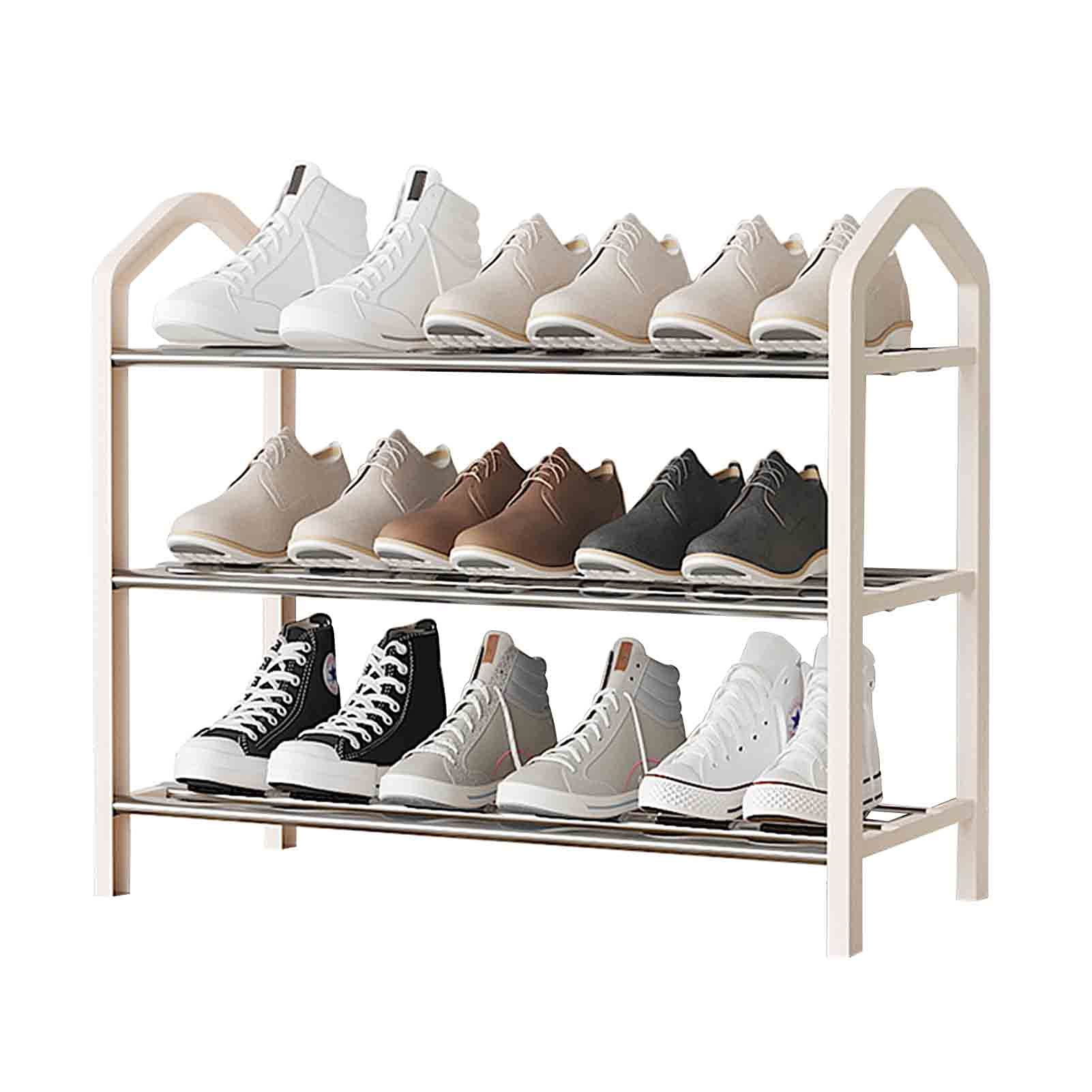 Capacité 9 paires de chaussures étagère compacte à structure 3 niveaux
