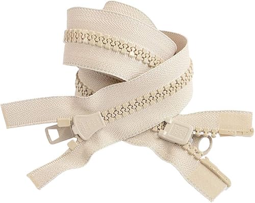 Miniatura 8 de YKK #10 36 pulgadas plástico moldeado bidireccional resistente Vislon separador (chaqueta) cremallera para coser abrigo, chaqueta, abrigo de