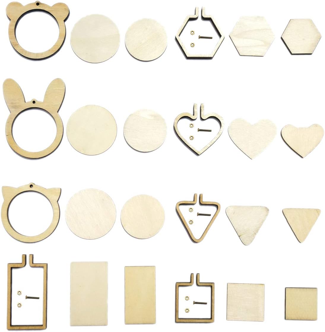 Mini Embroidery Hoops, Misscrafts 8 Set Cross Stitch Hoop Adjustable Wood Embroidery Craft Frame for DIY Arts Crafts Embroidery Wedding Decor Ornament 8 Sizes