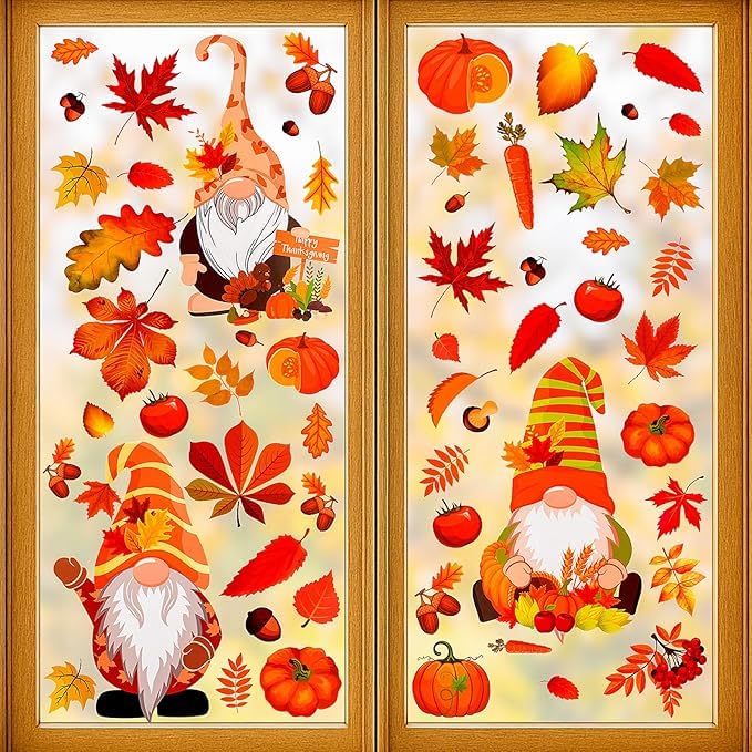 Herbst Fensterbilder 93 Stück - Selbstklebende Deko Für Thanksgiving