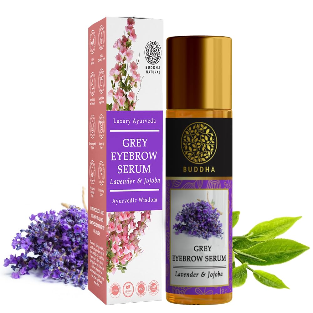 Buddha Natural Grey Eyebrow Serum (10 ml) - Ayush Certified - Restore Natural Black Color of Eyebrows - Chemical Free