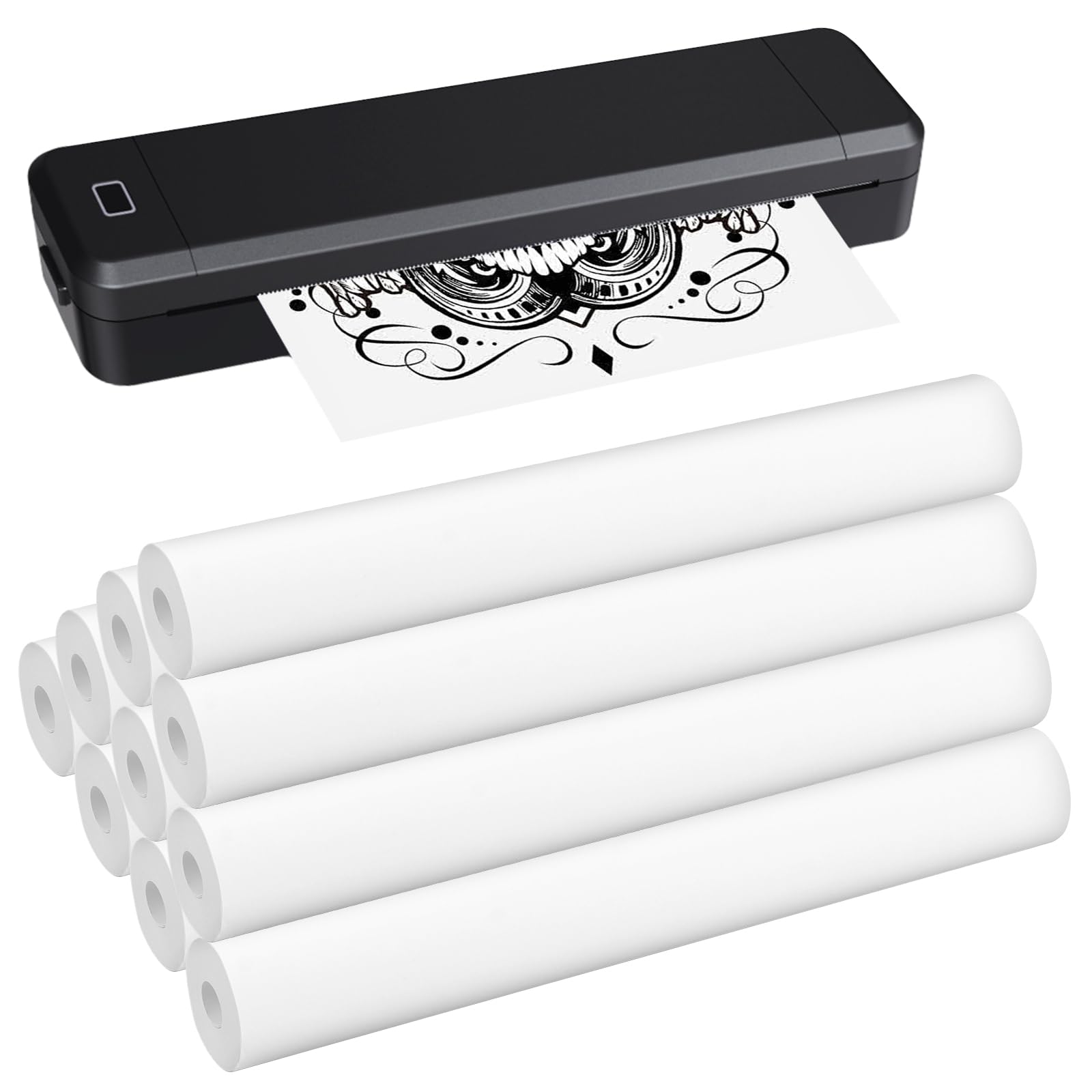 WeeGoo 12 Roll A4 Thermal Printer Paper, White 210 x Dia 28 mm High Definition Thermal Paper Rolls, Compatible with Portable Printer for Travel Office Home Photo Invoice Contract