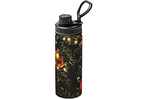 Christmas Tree Printed White Insulated Thermal Bottle