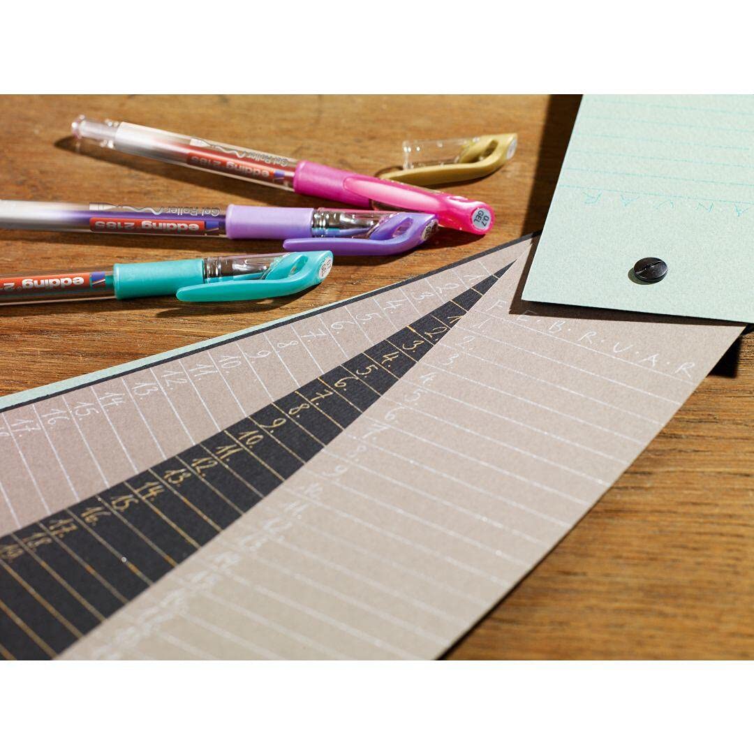 Bolígrafos Gel Edding 2185 - Pack 3 (negro, Rojo, Azul) - 0.7mm Para Bullet Journal