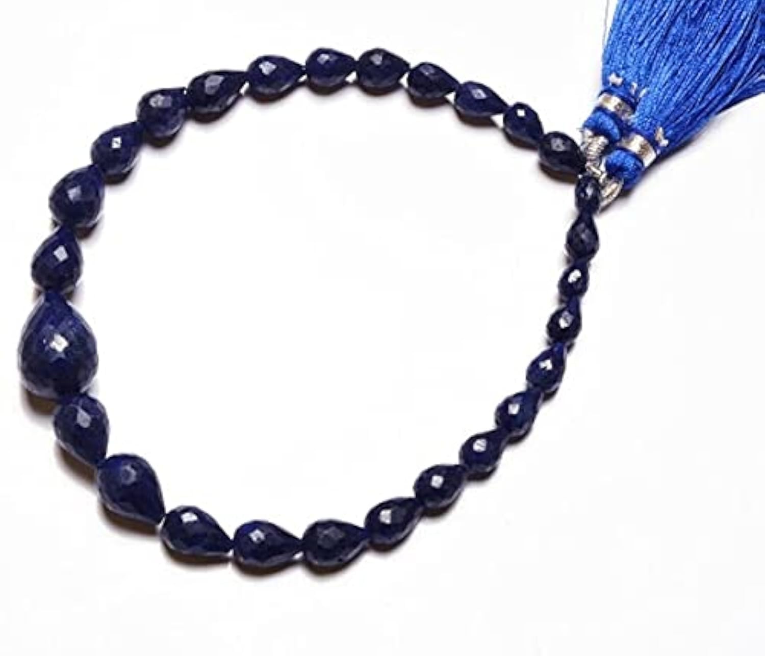 Saphir bleu naturel en perles larmes facettées pour réparer et personnaliser vos bijoux