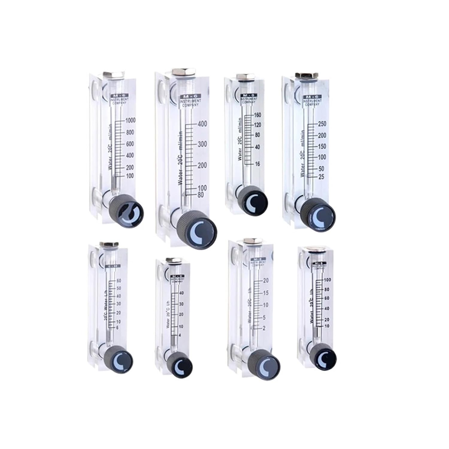 1Pcs 1/4" BSPT Female Liquid Flowmeter Water Flow Meter Square Panel Type Rotameter LZT-6T 16-160ml/min 80-400ml/min 10-100LPH(25-250ml per min)
