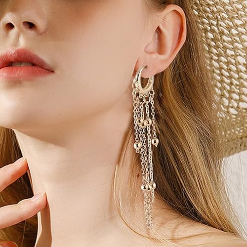 Miniatura 4 de Pandahall - 12 pares de aretes de aro chapados en oro de 14 quilates, aretes colgantes redondos dorados, aretes de latón con cierre de palanca para