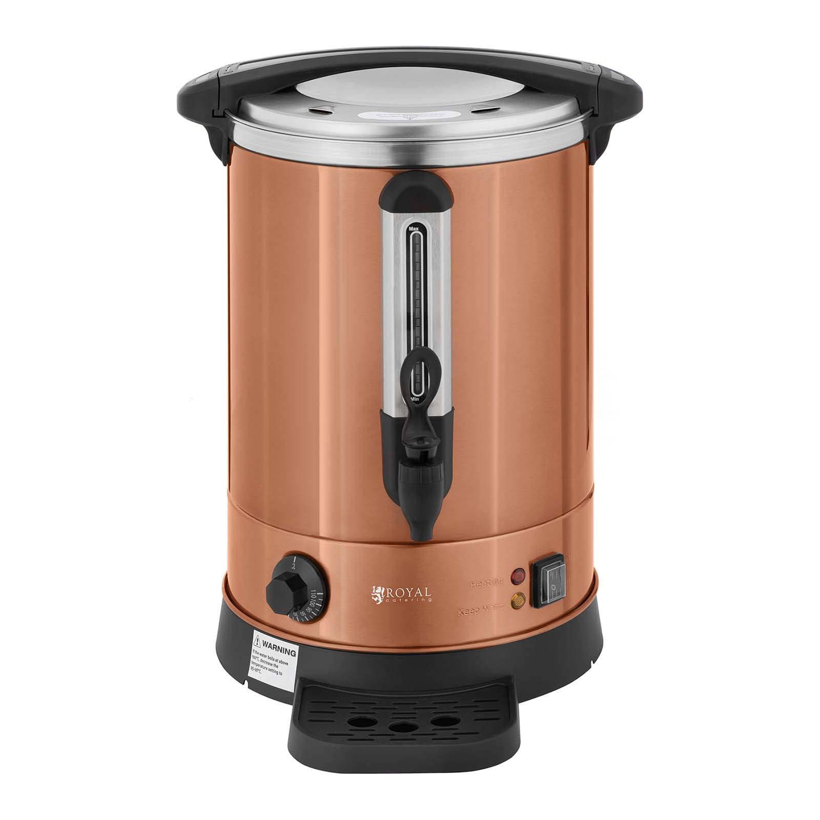 Royal Catering RC-WBDW14CO Distributeur d'eau chaude Distributeur d'eau chaude en inox Machine à vin chaud Distributeur d'eau chaude professionnel Distributeur d'eau chaude instantanée 6,1 L 1 500 W