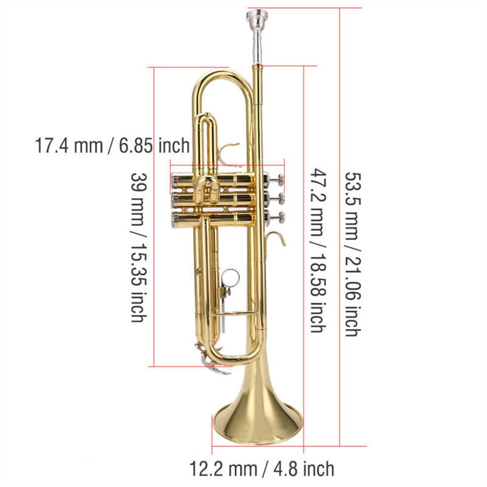 Anfänger Trompete Messing BB Trompete B Flache Gold Messing Trompete Anfänger Set Mit Handtüchern Poliergewebe Goldene Trompete