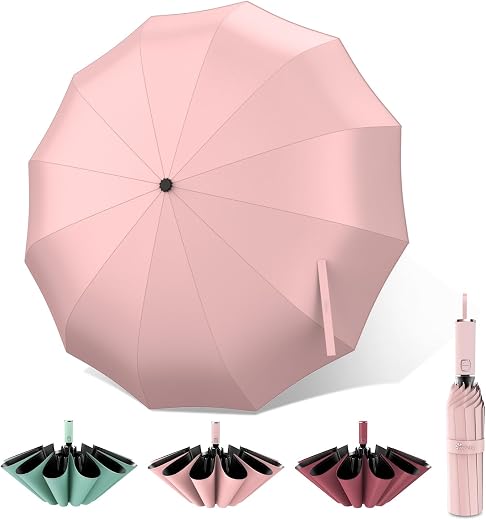 ANYCHO Umbrella for Men, 23 Inch UV Coated Umbrella for Rain with Auto Open and Close, 3 Folding Winndproof for Travel, Po...