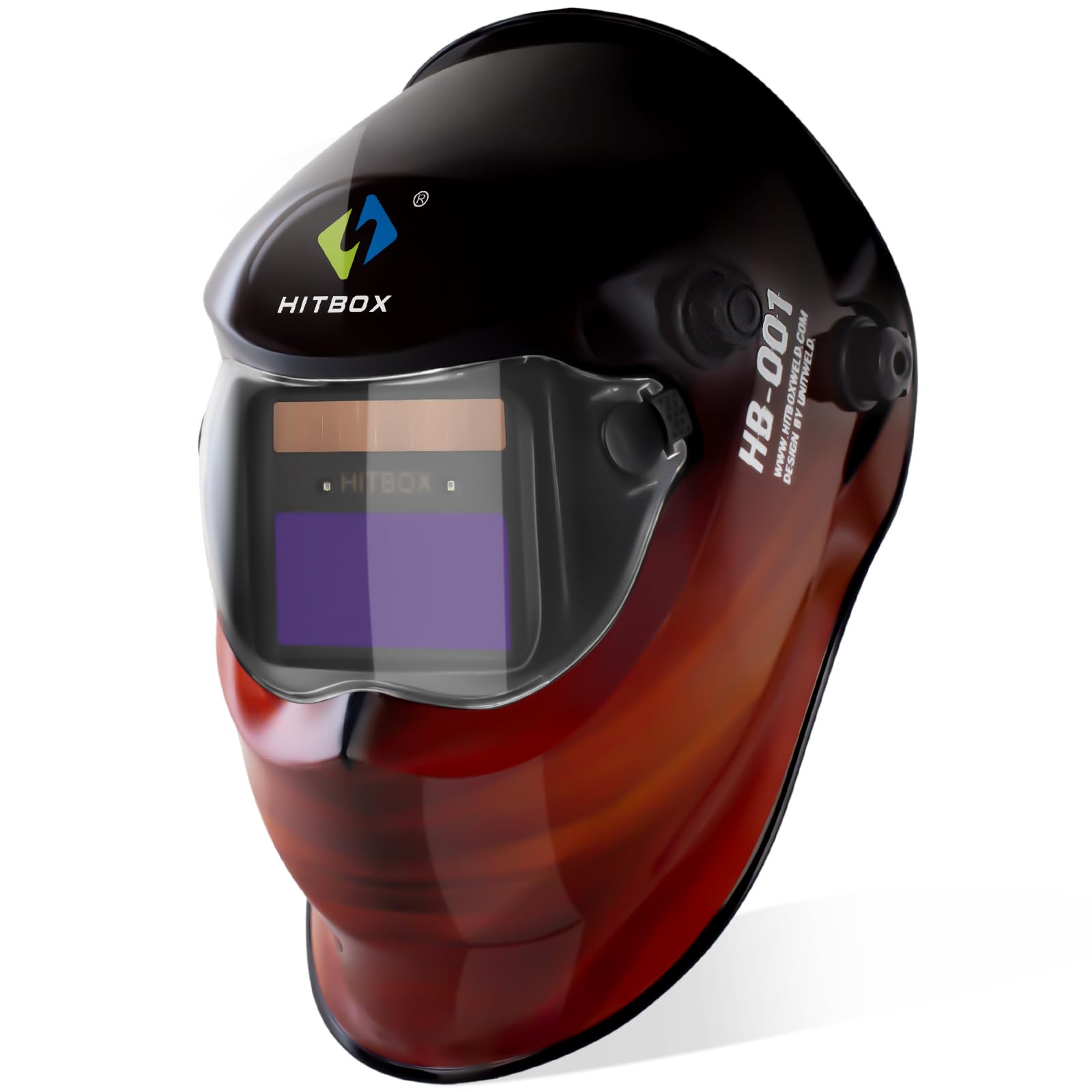 HITBOX Auto Darkening Welding Mask Solar Powered Welding Hood with Adjustable Wide Shade Range 4/9-13 for Mig Tig Arc Welder（PLANET）