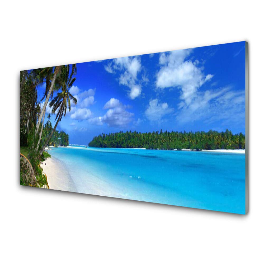 Tableau moderne en verre acrylique 140x70cm décoration design effet galerie Palms Beach