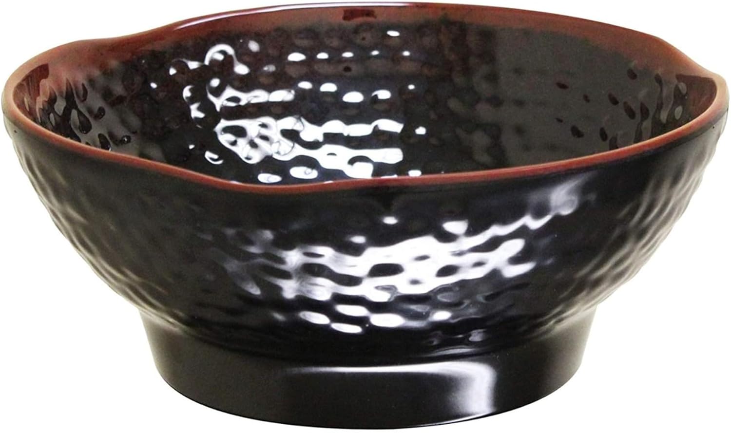 TrueCraftware- 38-1/2 oz Wavy Soup Bowl Tenmoku Dinnerware Melamine Set of 12- Dishwasher Safe Reusable Serving Bowls Dinnerware Dishes for Soup Ramen Noodles Bowl