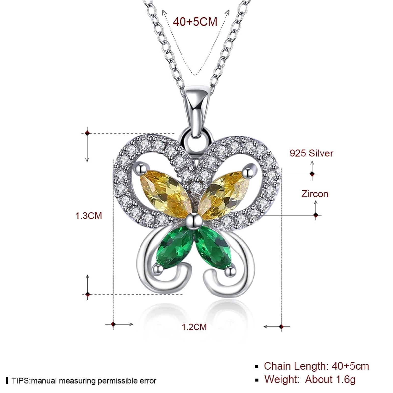 Donna Ciondoli Collana Argento,Ciondolo Collana Donna Argento Sterling 925 Farfalla con Zirconia Cubica Collane Argento