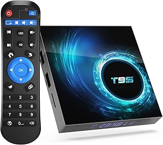 T95 Android TV Box, Android Box 10.0, 4GB RAM 32GB ROM Allwinner H616 64bit Dual WiFi 2.4GHz/5GHz BT 5.0 6K Ultra HD/ 3D/ H.265 Ethernet with Wireless Remote Control