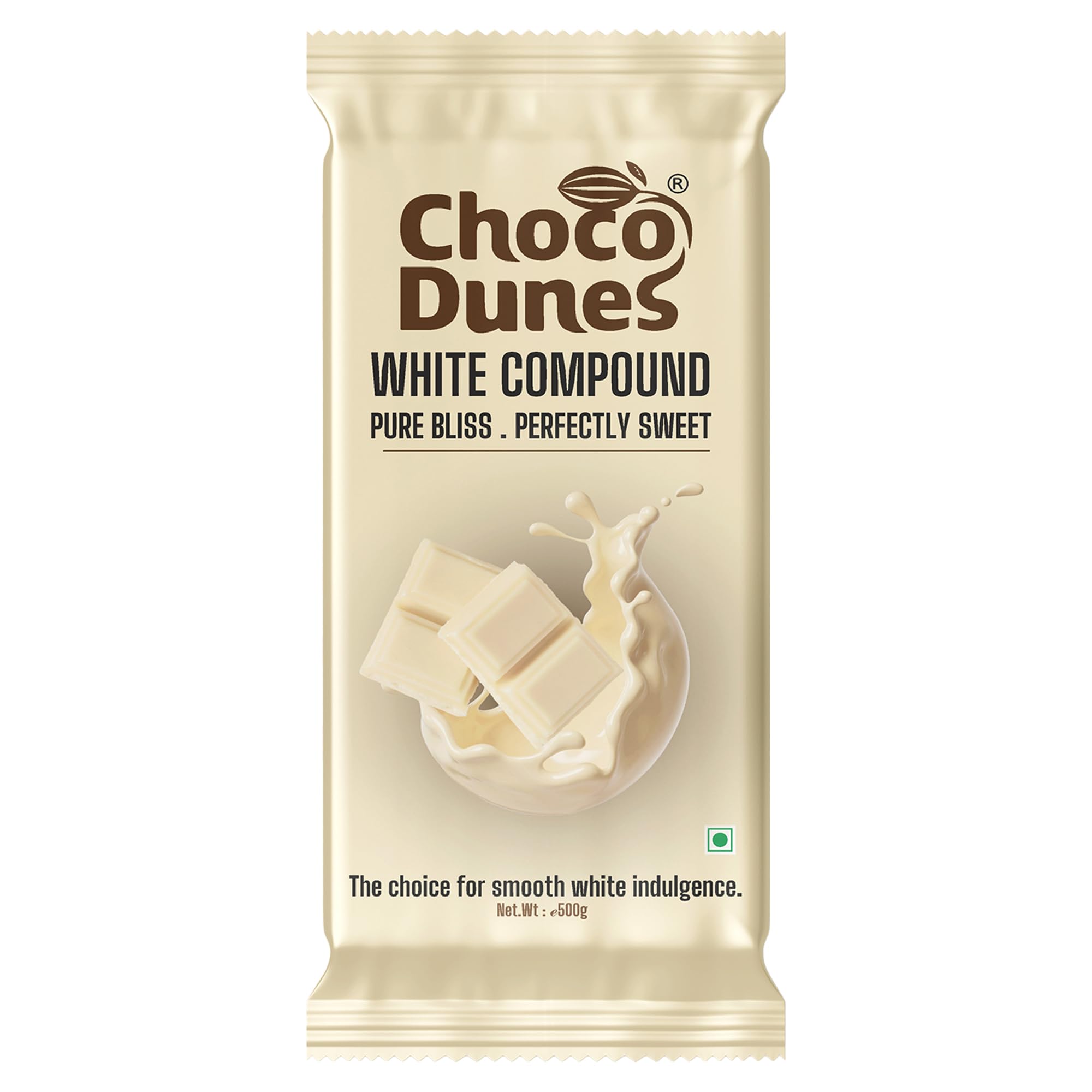 White Chocolate Compound Slab - 500g [Rich White Chocolate Bar | Choco Slab for Baking, Frosting, Chocolate Making, Ice Creams, Desserts | Choco Slab for Cake Decoration]