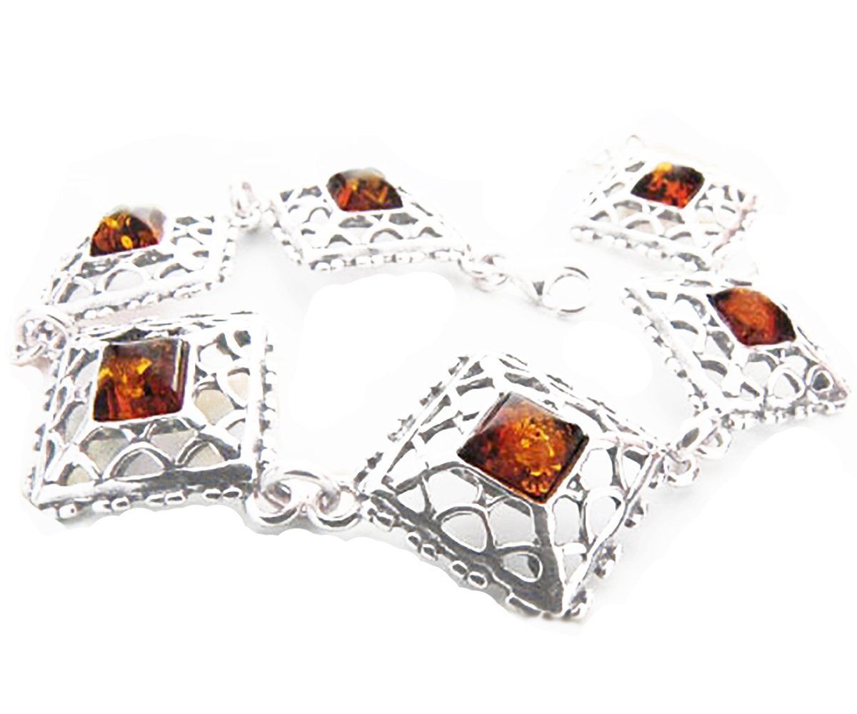 Pulsera de plata de ámbar.
