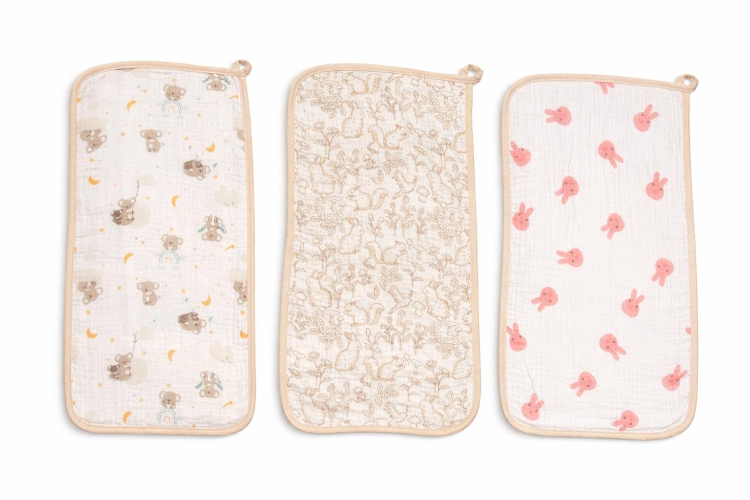 Hi Mom Baby Burp Cloth Set of 3 Muslin Cotton Burpy Bibs for Newborn Babies Ultra Soft Absorbent Feeding Shoulder Cloth Reusable Spit Up Cloths Baby Essentials for Boys Girls - Cream Color 6-picture-11