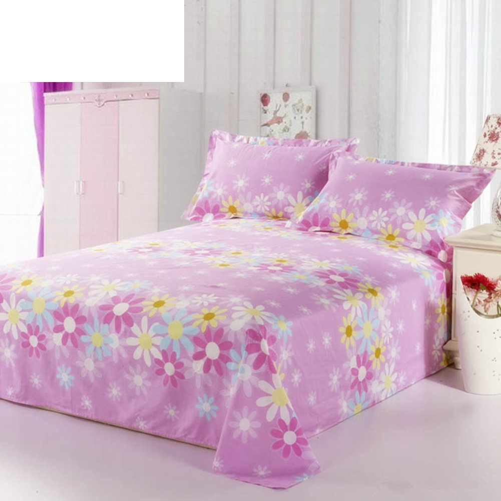 Draps en coton pur 200x230 cm drap de lit doux lavable de dortoir