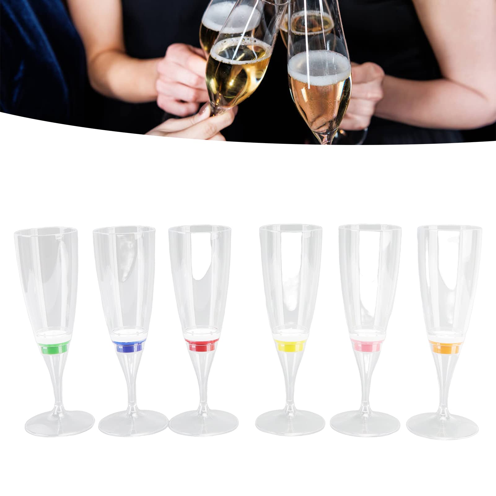 6 Pièces Verre à Cocktail LED Lumineux Gobelet à Boissons, 24 Heures d'Autonomie, pour KTV Événements