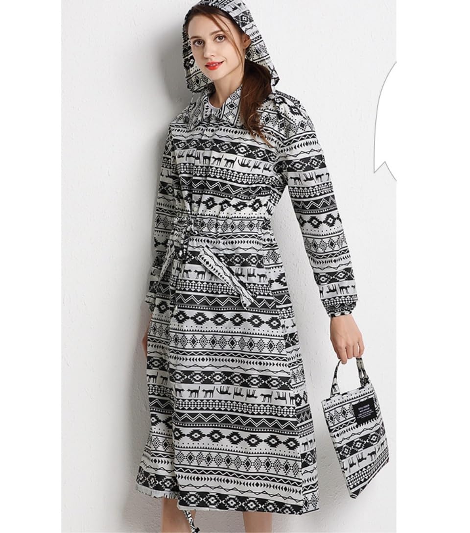 Chubasquero Poncho De Lluvia Largo para Mujer, Impermeable, con Capucha, para Senderismo, Impermeable Fino Impermeable(B,XXL)