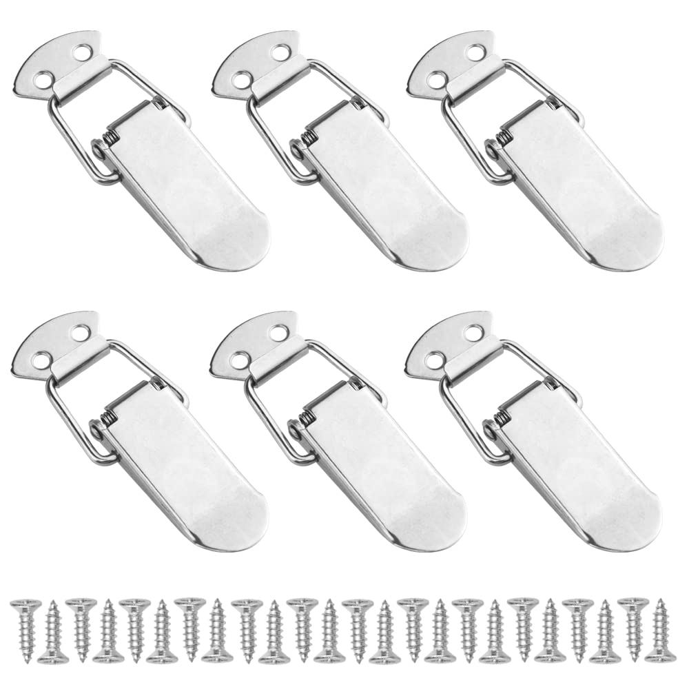 WMYCONGCONG 6 Pieces Toggle Latch Stainless Steel Latch Catches Clamp with Mounting Screws for Toolbox, Cases, Chests