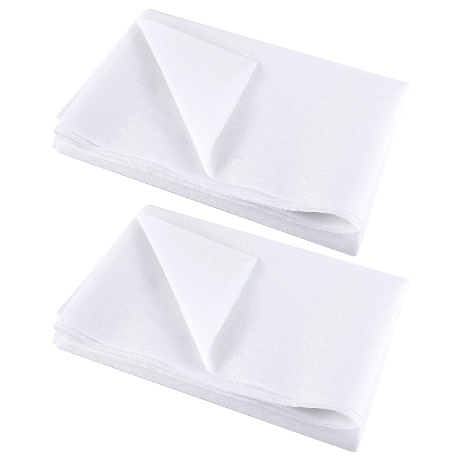 Molain 2Pcs Iron-On Non-Woven Fusible Interfacing, 39 x 72 inch Lightweight Non-Woven Interfacing Iron On Polyester Single-Sided Interfacing for DIY Crafts Sewing Crafting and Home Decor(White)