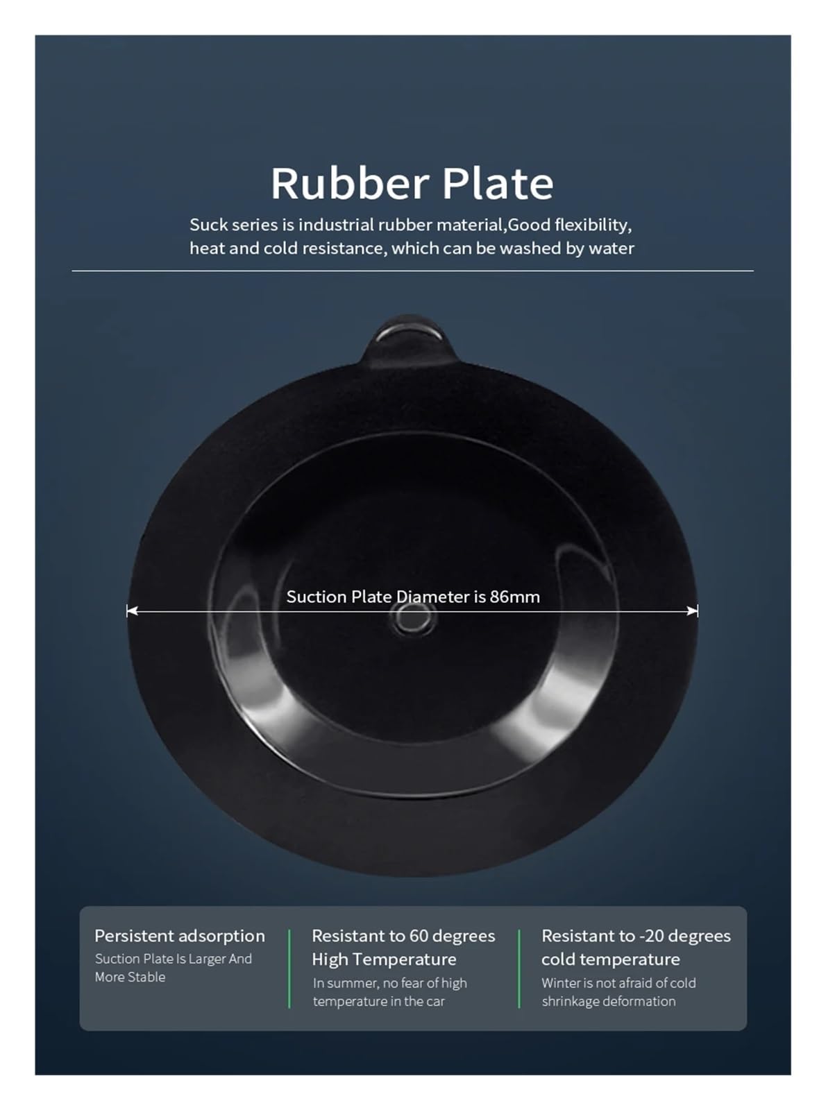 elevador de succión, Ventosa triple con bola de 1,5" / 38 mm, base de montaje for automóvil resistente con 3 ventosas compatible