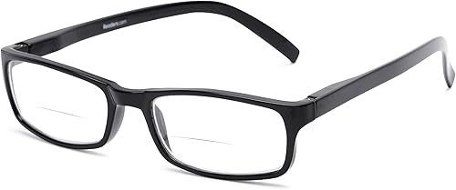Readers Readers.com - Lentes de lectura el bifocal, plástico rectangular para hombres y mujeres